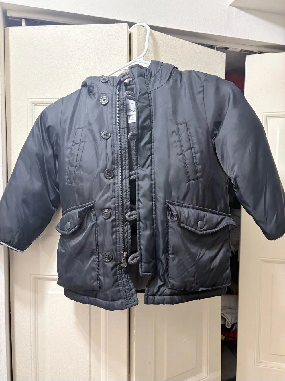 GAP Kids Black Hooded Puffer Jacket